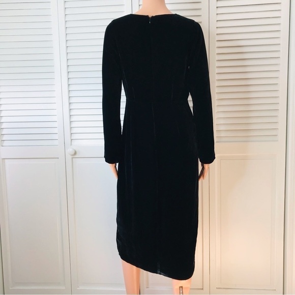 New FOR LOVE & LEMONS Collette Black Velvet Midi Dress Size Large - Picture 9 of 10